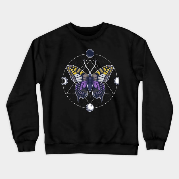 Nonbinary Butterfly Crewneck Sweatshirt by Psitta